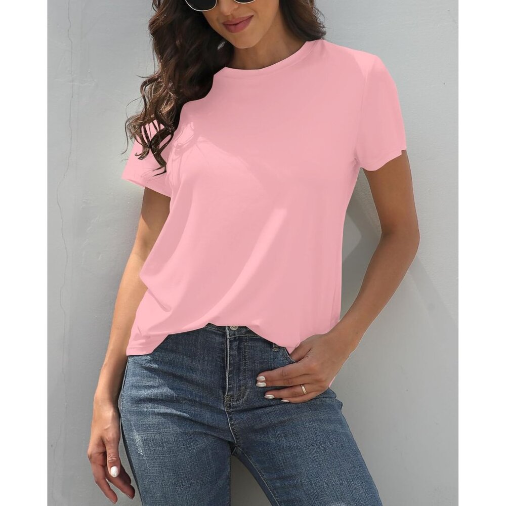 3 Pack Women's Basic T Shirts Polyester Spandex L… - image 3